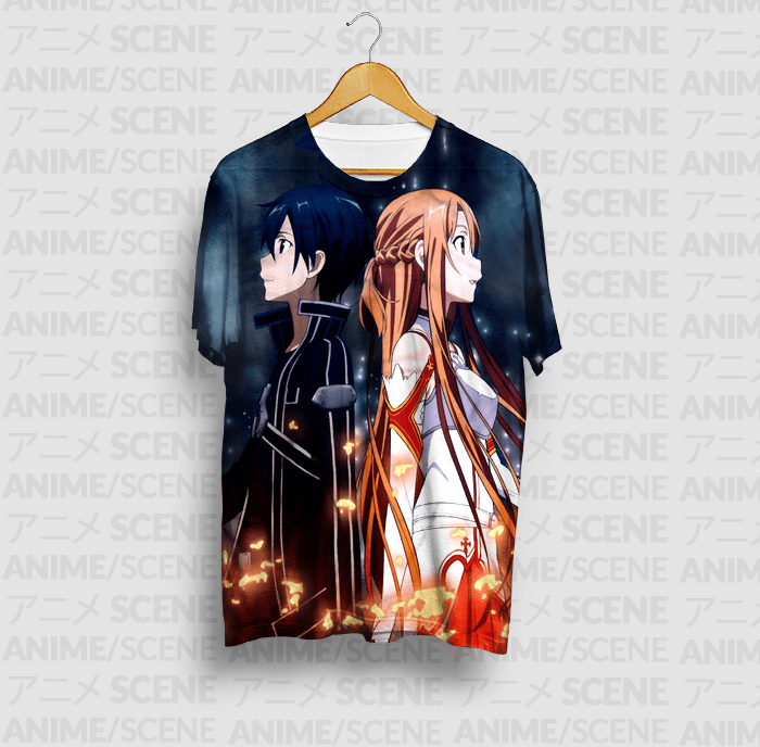 Camisa Camiseta Anime Sword Art Online Kirito Asuna 19 em Promoção na  Americanas
